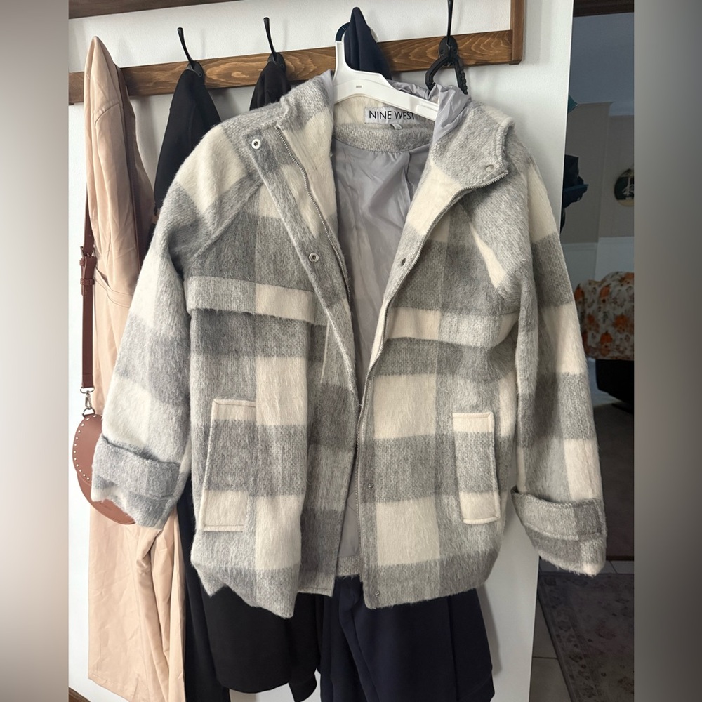 Nine West Black and White Checkered Jacket